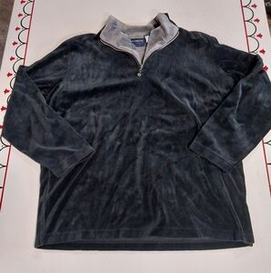 Liz Claiborne Charcoal Black Quarter-Zip Fleece